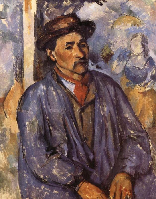 Paul Cezanne farmers wearing a blue jacket France oil painting art